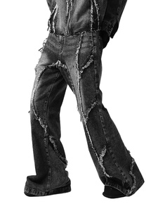 เสื้อแจ็กเก็ตผ้ายีนส์แนวสตรีทแวร์ของผู้ชายเสื้อโค้ทผ้ายีนส์ทันสมัยมีรอยขาดตามสั่งสำหรับฤดูหนาว - Product Image 6