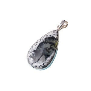Natural Dendrite <b>Opal</b> Gemstone 925 Sterling Silver <b>Pendant</b> - Product Image 1
