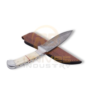 Custom Handmade Damascus Hunting <b>Knife</b> with <b>Bone</b> <b>Handle</b> Fixed Blade Skinning <b>Knife</b> Bushcraft Camping Survival Outdoor <b>Knife</b> - Product Image 3
