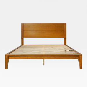 OEM/ODM Wholesale <b>Queen</b> <b>Size</b> RubberWood <b>Bed</b> Frame Minimaliist Bedroom Furniture Japanese Joinery Style Platform <b>Bed</b> No-Tool - Product Image 2
