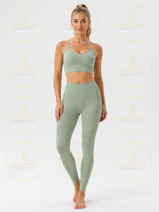 Conjunto de Yoga sin Costuras para Mujer, Leggings de Cintura Alta, Sujetador Deportivo, Ropa Deportiva para Gimnasio, Ejercicio y Fitness - Product Image 3