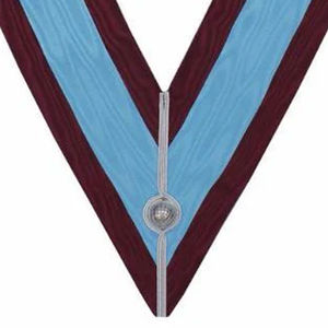 Collar de Oficial de la Francmasonería Real Arquitectónica, Bordado a Mano, de Alta Calidad, con Reglamento Inglés, Color Turquesa, para Coser en Lona - Product Image 4