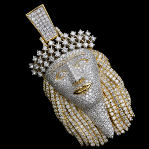 Colgante de Plata de Ley 925 Premium con Rostro de Jesús y Corona de Diamantes, Amuleto Religioso con Diseño Atractivo para Hombre - Product Image 2