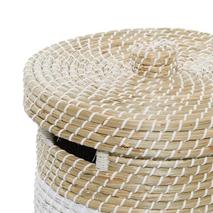 Ensemble de 2 paniers de rangement multi-usages en jonc de mer, couleurs assorties, faits à la main, vente en gros, écologiques, fabriqués au Vietnam - Product Image 4