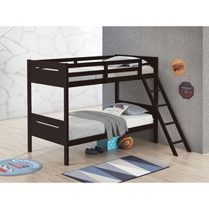 Lit superposé double/espresso avec échelle intégrée pour les chambres d'enfants - Product Image 1