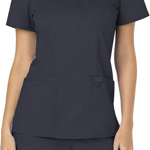 Best Quality 100% Cotton Knitted Hospital <b>Scrubs</b> Uniform <b>Sets</b> Short Sleeve Stand Collar Needle Detection <b>Women</b> Breathable - Product Image 5