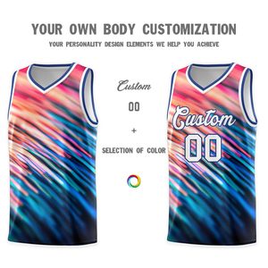 Nouveau maillot de basket-ball personnalisé imprimé unisexe 100% polyester, blocs de couleur, sublimé, respirant, grandes tailles - Product Image 3