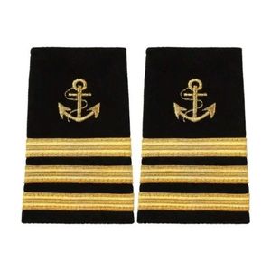 Hombreras Tácticas de Capitán Real con 2 Barras y Detalles de Alambre Dorado, Precio de Fábrica Disponible - Product Image 1