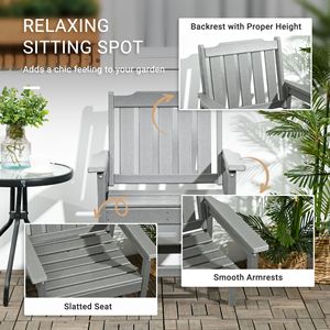 Sedia da pranzo grigia per esterni con schienale a doghe e braccioli, ideale per giardino, bordo piscina, eventi e uso esterno in appartamenti - Product Image 4
