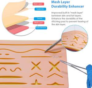 Kit de sutures chirurgicales en acier inoxydable avec coussinet de suture en silicone réutilisable pour étudiants, en vente à bas prix - Product Image 5