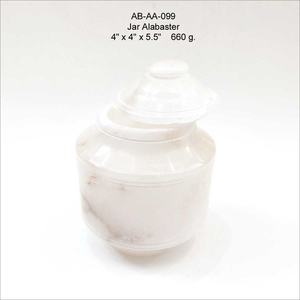 Pot de rangement en albâtre artisanal, héritage royal indien, naturel, écologique, luxe, décoration de cuisine, prix de gros premium - Product Image 4