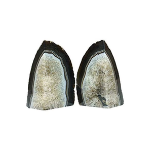 Matériaux de pierres précieuses de haute qualité, serre-livres en agate noire teinte, pierres naturelles, minéraux bruts, cristaux pour la décoration, vente en gros - Product Image 1