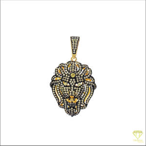 จี้สิงโตสีเงินสเตอร์ลิงพร้อมชุดเครื่องประดับเพชรโมอิส - Product Image 4