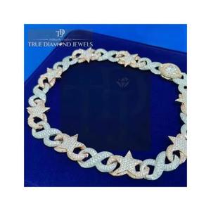 Cadena Hip Hop Premium con Incrustaciones de Diamantes de Laboratorio en Plata, Moissanita y Oro de 10K/14K - Product Image 5