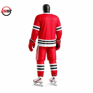 Uniforme de hockey sur glace bleu ciel et blanc le plus populaire, imprimé, respirant, séchage rapide, personnalisez votre propre logo, design professionnel double chevron - Product Image 4