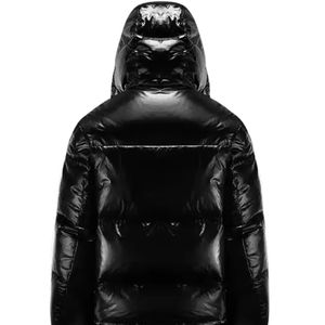 <b>Black</b> Hooded Puffer Jacket for <b>Men</b> Quilted Winter Coat Lightweight Full Zip Outdoor Casual Outerwear Fashion Clothing Custom - Product Image 4