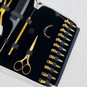 Luminex Hair Extension Tool Kit Gold Plated Metal Pliers Scissors Combs For Installation And <b>Removal</b> - Product Image 3