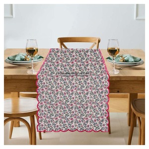 Indian Bohemian Woven Cotton <b>Table</b> <b>Runner</b> with Floral Print Durable & Eco-Friendly for <b>Weddings</b> Home Decor Events - Product Image 6