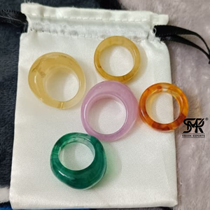 Trendy Multicolor Resin Craft Finger <b>Rings</b> Handmade Unisex Statement Fashion Jewelry Model Lightweight Gift Collection Modern - Product Image 6