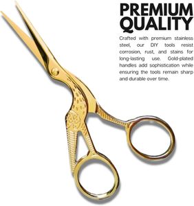 gold Style Retro 4.5" Embroidery <b>Scissors</b> with Sharp Blades, Multi-purpose Small <b>Sewing</b> <b>Scissors</b> - Product Image 6