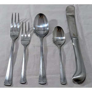 Ensemble de couverts en acier inoxydable, 7 pièces, design artisanal gravé, fournitures pour restaurants - Product Image 4