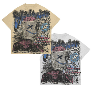 Camiseta de algodón 100% personalizada de alta calidad, transpirable, de corte holgado, manga corta, estampado gráfico, estilo hip hop, para verano. - Product Image 5