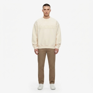 Sweat-shirt oversize à col rond pour homme, style décontracté, manches longues, minimaliste, brodé, streetwear - Product Image 1
