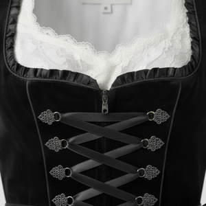 ชุดเดรส Dirndl แบบสบายๆ ระบายอากาศได้ดี พิมพ์ลายตามสั่งสำหรับผู้หญิง งานปักเยอรมันแบบดั้งเดิมสำหรับเทศกาลอ็อกโทเบอร์เฟสต์ สีพื้น ย้อมสี ความยาวระดับเข่า แขนครึ่งแขน - Product Image 4