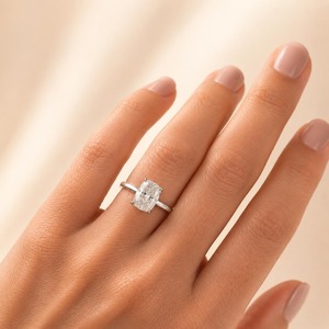 Bague de fiançailles en diamant de laboratoire certifié IGI, taille coussin allongée 2,70 ct, or massif 14 carats, solitaire, bijoux de mariage pour femme - Product Image 4