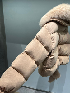 Manteau court en duvet de canard pour femme, couleur unie, chaud et doux pour l'hiver, col en fourrure de renard, respirant, fermeture éclair épaisse - Product Image 5