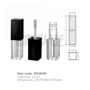 หลอดลิปกลอสใสทรงสี่เหลี่ยม ฝาพลาสติกแบบ Snap Top บรรจุภัณฑ์เครื่องสำอางสำหรับของเหลว วัสดุบรรจุภัณฑ์เครื่องสำอาง - Product Image 1