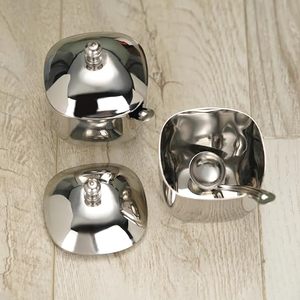 Stainless Steel Sugar Jar With Lid Round Metal Food <b>Container</b> Minimalist Design Tableware Capacity - Product Image 5