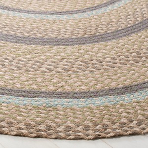 Alfombra ovalada de yute trenzado con patrón a rayas, estilo rústico, base de goma antideslizante, tapete para sala de estar, fácil de limpiar, pelo fino. - Product Image 4