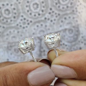 Boucles d'oreilles clous en diamant rond, diamant de laboratoire, or rose, or jaune, bijoux féminins, élégance scintillante, classique intemporel, pour tous les jours - Product Image 6