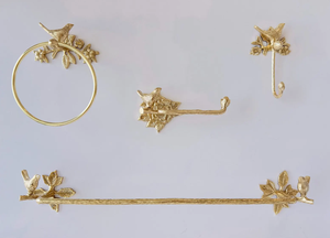 Vintage Metal Towel Holder With Golden Finish Artisan Craft Designed For Decorative Interiors And Functional Seasonal - Product Image 6