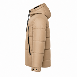 Veste matelassée pour homme avec broderie personnalisée, à capuche, résistante à l'eau, manteau d'hiver chaud, vêtements d'extérieur rembourrés, fabricant - Product Image 2