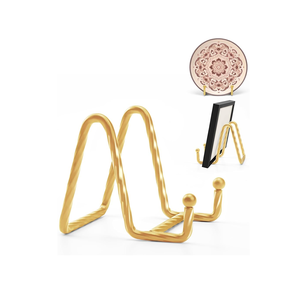 Modern Sustainable Brass <b>Plate</b> Rack Countertop Gold Metal Wire Holder Photo Frame Decorative Pieces - Product Image 1