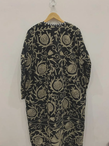 ชุดกิโมโนกำมะหยี่ปักมือลายซูซานีสุดหรู สไตล์โบฮีเมียน ชุดคลุมยาวลายดอกไม้สุดสง่างาม งานฝีมือแบบดั้งเดิมสำหรับผู้หญิง - Product Image 4