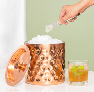 Cubo de hielo de cobre superventas con asa, artesanía redonda de cobre para bebidas, cubo de hielo de cobre para bar. - Product Image 6