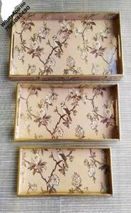 Juego de 4 bandejas de servir de madera con estampado animal moderno de primera calidad, bandejas decorativas Meena hechas a mano para aniversario - Product Image 4