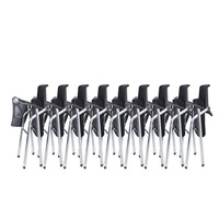 Chaise de bureau design moderne pour visiteurs Siège à dossier rembourré respirant avec bras profilés Chaise en maille de tissu finition titane avec roulettes