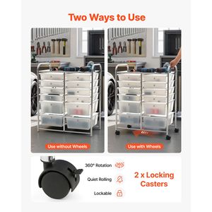 Carrello Portabevande con 12 Cassetti, Telaio in Acciaio Cromato, Organizzatore Mobile Multiuso - Product Image 3