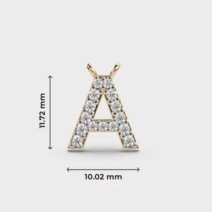 Custom Letter Diamond Pendant Alphabet Charm Gold Plated <b>Necklace</b> for Gift Anniversary Wedding Party - Product Image 3