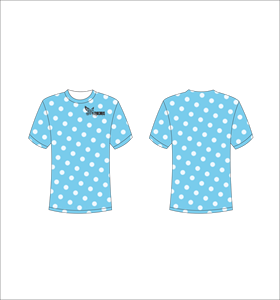T-shirt à manches courtes pour homme, bleu à pois, col rond, coupe classique, imprimé - Product Image 1