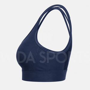 High Support Solid Breathable Mesh Sports <b>Bra</b> for Women Workout Fitness Running with Four-Way <b>Stretch</b> Crisscross Straps - Product Image 3