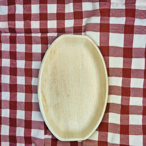 Bandeja desechable ecológica de 13 pulgadas, vajilla biodegradable de hoja de palma de areca ovalada natural - Product Image 3