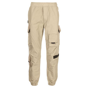 Latest Design Men's Lightweight Breathable Eco-Friendly Casual Mid Waist Straight <b>Cargo</b> Pants Elastic Waist 100% Cotton OEM - Product Image 1