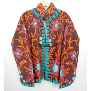 Floral Embroidery Cotrise <b>Jacket</b> Nonwoven Cotton Stripe Lining Handmade Spring Summer Autumn Winter Quick Dry Eco-Friendly - Product Image 1