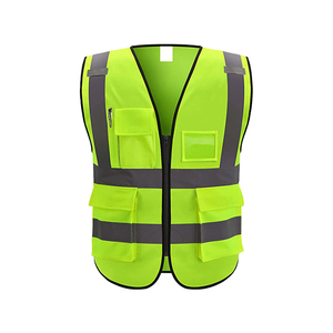 Gilets de sécurité réfléchissants multicolores personnalisés en lin respirant haute visibilité pour la construction, avec plusieurs poches, pour le travail (vente en gros) - Product Image 2