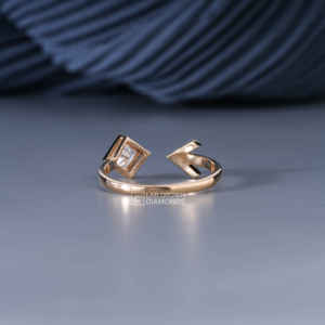 Bague solitaire en or jaune 14 carats avec diamant de laboratoire taille princesse, certifiée luxe, cadeau d'anniversaire ou de mariage pour femme, 0,43 ct total - Product Image 6